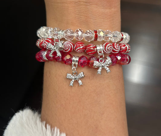 Red swirl ( 3 bracelets )