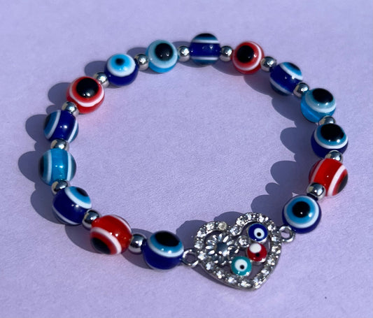 red and blue evil eye charm ( 1 bracelet )