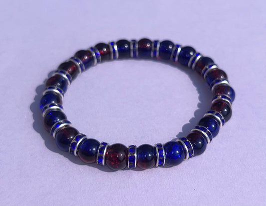 dark blue and red spacer ( 1 bracelet )