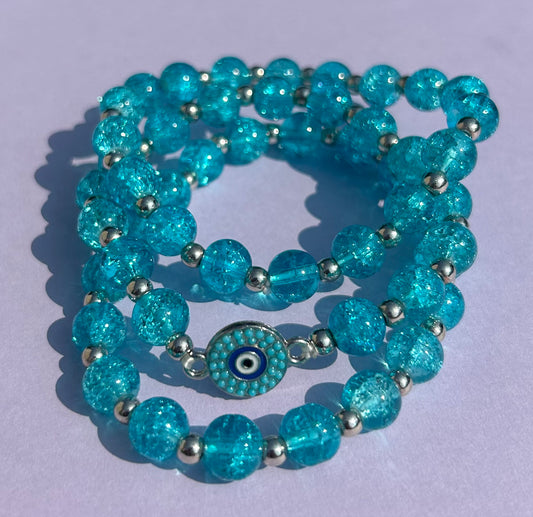 blue evil eye ( 3 bracelets )