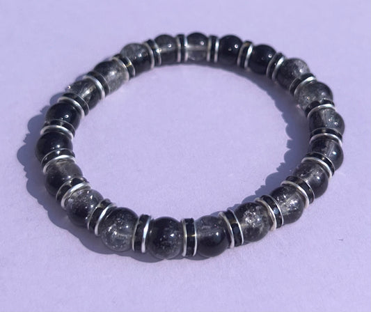 black glitter spacer ( 1 bracelet )