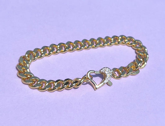 heart gold link ( 1 bracelet )