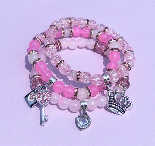 Pink sparkle set ( 3 bracelets )